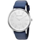Emporio Armani Renato White DIal Blue Leather Strap Watch For Men - AR11119